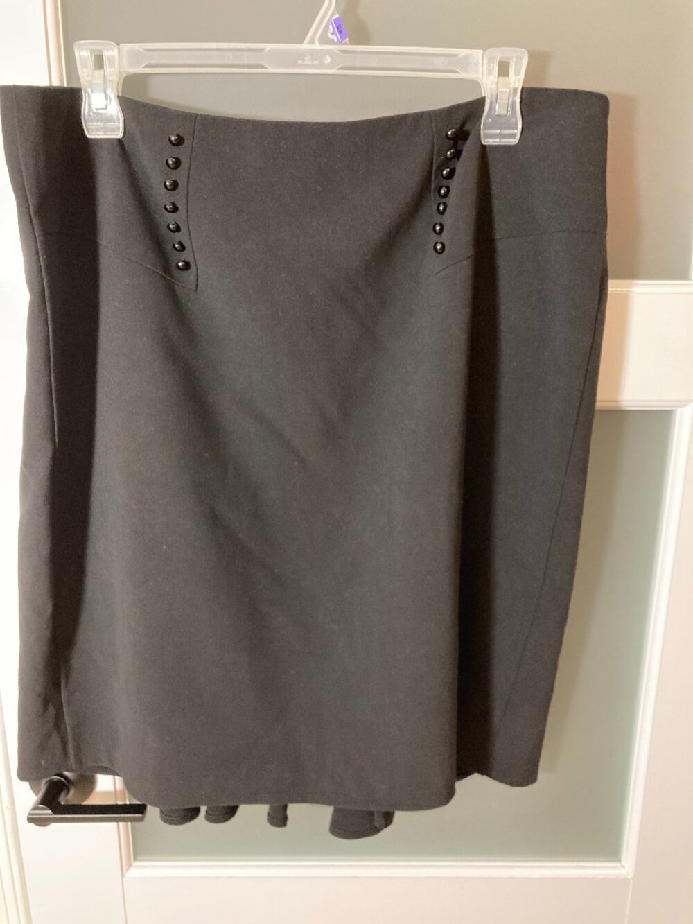 AGB Black Trumpet Skirt Pleated Flared Hem Career Office Size - 2X - Sample
